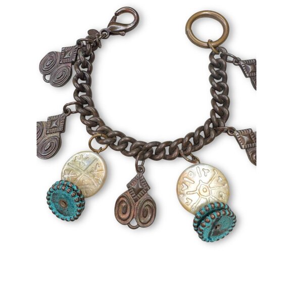 Kate Hines Chunky 80s Copper Charm Bracelet - Picture 8 of 9